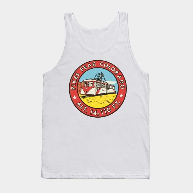 Vintage Pikes Peak Decal Tank Top by zsonn